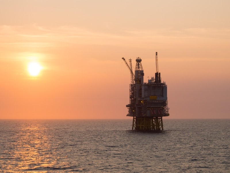 photo of a North Sea oil platform.